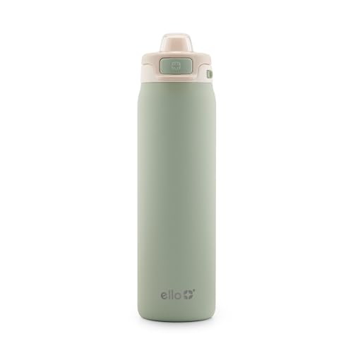 Ello Pop & Fill Stainless Steel Water Bottle with Quick Fill Technology, Double Walled Vacuum Insulated Metal, Leak Proof ...