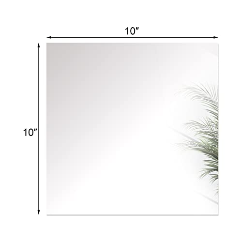 Suwimut Set of 12 Square Mirrors for Centerpieces, 10 x 10 Inch Glass Mirror Tray Candle Plates Wall Mounted Glass Mirror ...