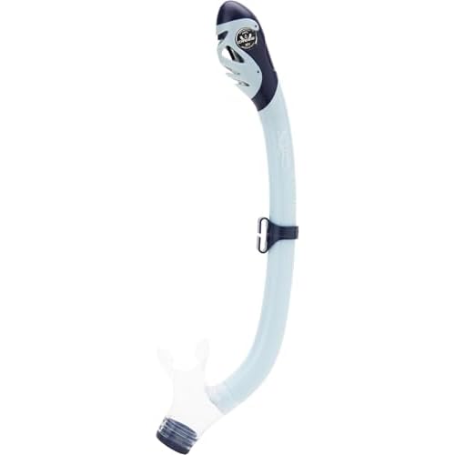 Cressi Youth Dry Snorkel - Light and Comfortable - with Splash Guard, Top Valve, and Silicone Mouthpiece - for Children Ages 5 to 15 - Iguana Dry