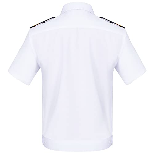 6PCS Men's Yacht Captain Sailor Costume Adult Shirt Hat Accessories Set Party Cosplay