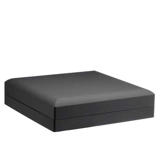 Allure - Large Necklace Box With LED Light, Square Shaped, Elegant Diamond Necklace Case, For Unique Proposal, Engagement Or Wedding, Luxury Black Velvet Interior Jewelry Display Gift Box