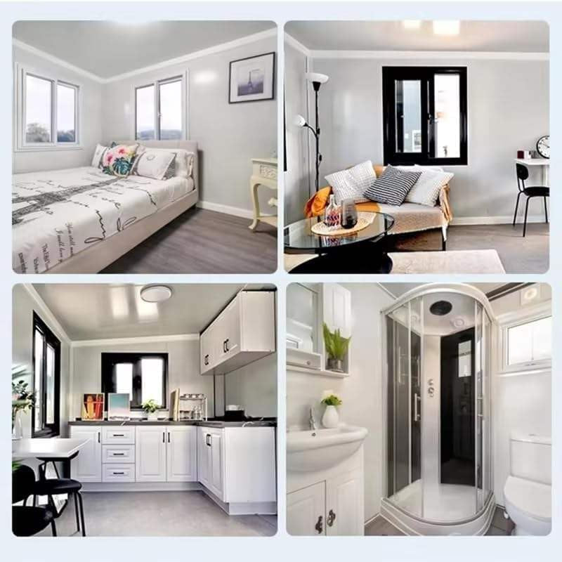 Customizable 20FT/40FT Luxury Expandable Container House - Prefab Tiny Home with Full Kitchen & Bathroom, 2 Bedroom Mobile Modular Villa for Backyard Office, Guest Suite
