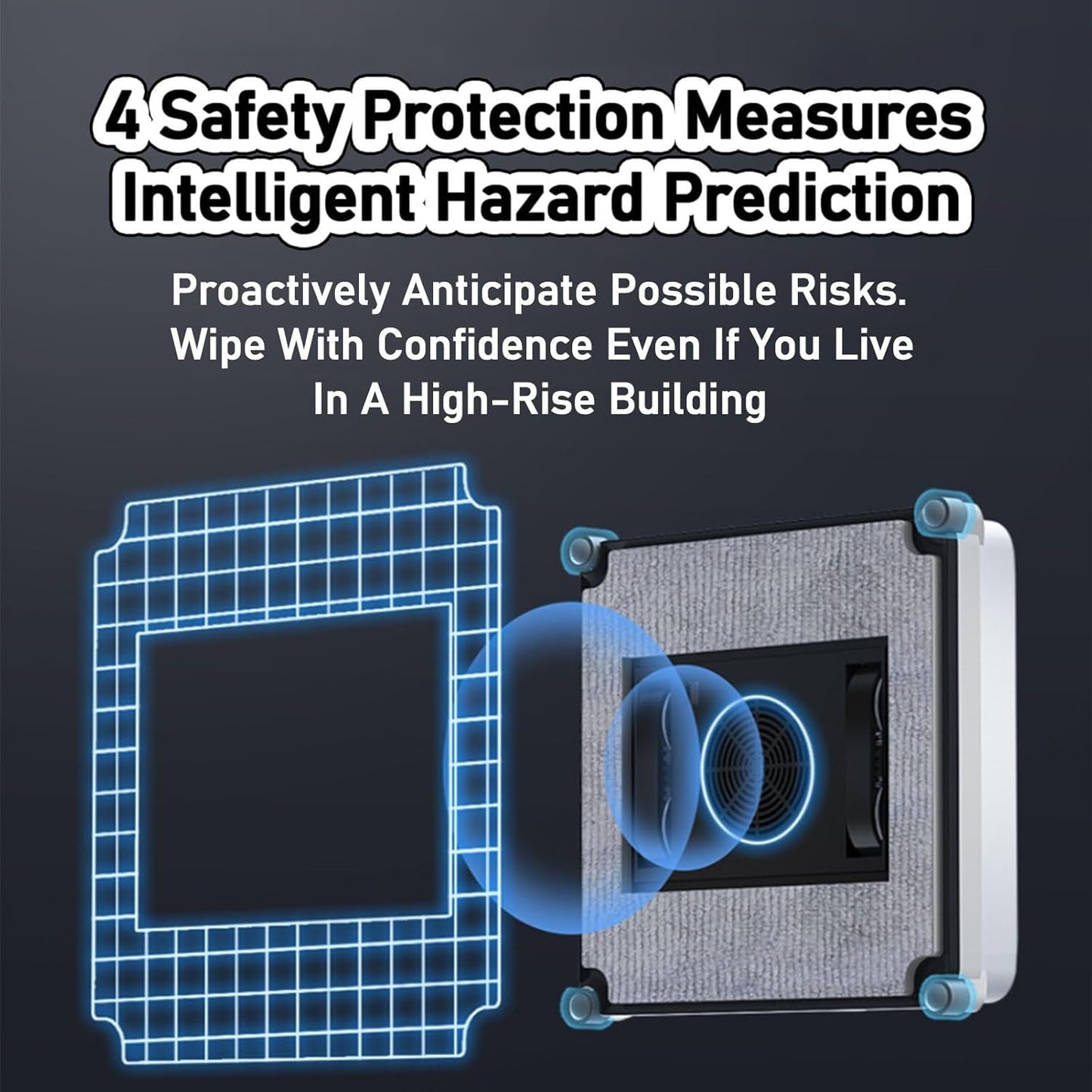 Window Cleaning Robot High Suction Electric Window Cleaner Robot Anti-Falling Remote Control Robot Vacuum Cleaner