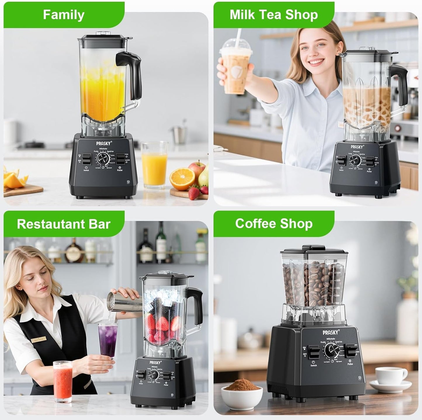 Blenders for Kitchen, Smoothie Blender Large Capacity, 2400W  Countertop Blender with 101Oz Juice & Grinder Jar, Bpa-Free, 25000 RPM Blender for Smoothies, Ice, Frozen Fruit (Gray, 3L)