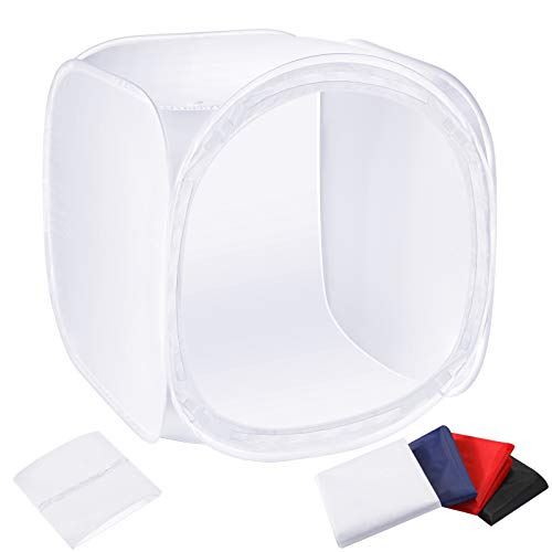 Neewer® 24x24 inch/60x60 cm Photo Studio Shooting Tent Light Cube Diffusion Soft Box Kit with 4 Colors Backdrops (Red Dark...