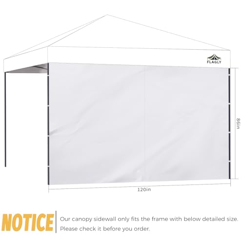 FLAGLY 10x10 Pop Up Canopy Sidewall - 1 PC 300D Waterproof Attachable Tent Wall, Privacy Shade for Outdoor Events, Vendor ...