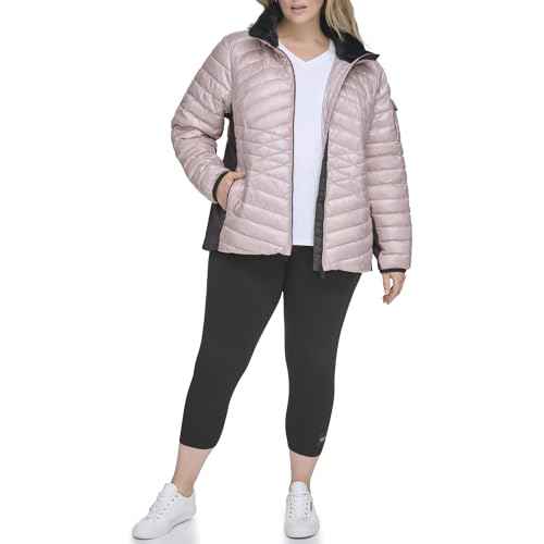 Calvin Klein Women's Performance Outerwear,Metallic Evening Sand,2X