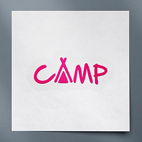 Camp with Tent (Pink) (Set of 2) Premium Waterproof Vinyl Decal Stickers for Laptop Phone Accessory Helmet Car Window Mug ...