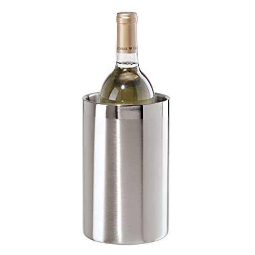 OGGI Stainless Steel Double Wall Wine Cooler - Insulated Tabletop Wine Chiller for White Wine & Champagne, Fits Most Stand...