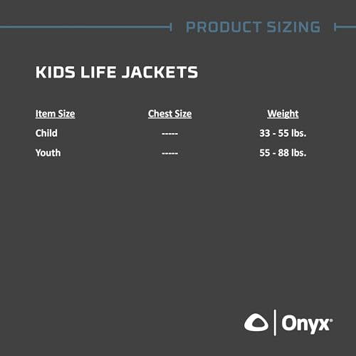Onyx General Purpose Coast Guard Approved Boating Life Jacket Child 33-55lbs
