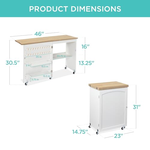 Best Choice Products Folding Sewing Table Multipurpose Craft Station & Side Desk with Compact Design, Wheels, Shelves, Sto...