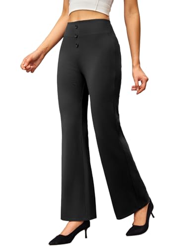 keriffe Womens Bootcut Dress Pants High Waist Stretchy Business Work Casual Trousers with Back Pockets Office Slacks