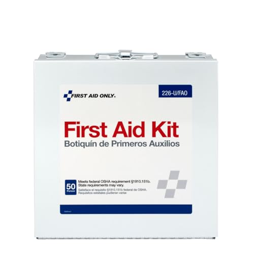First Aid Only 226-U OSHA Compliant First Aid Kit, 50-Person Emergency First Aid Kit for Business, Home, Car, and Worksite...