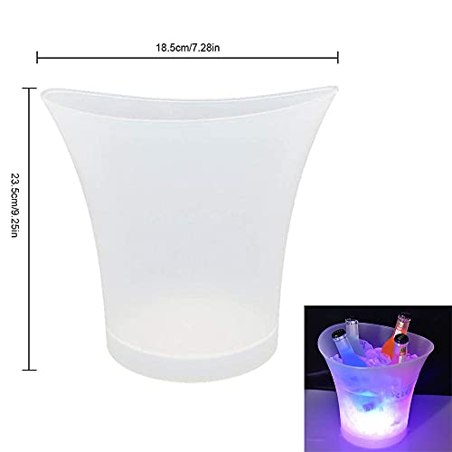 FIPASEN LED Ice Bucket, Regular 5L Large Capacity Lighted Ice Bucket with Automatic 7 Colors Changing for Party/Home/Bar, ...