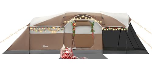 PORTAL 6/8/10 Person Family Camping Tent with Screen Room, Water Resistant Big Tunnel Tents with Rainfly, Large Family Ten...