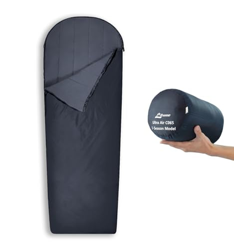 Litume Compact Velvet Lined Sleeping Bag, Lightweight Three Season Sleeping Bag, Water Repelling Sack for Warm and Cold We...