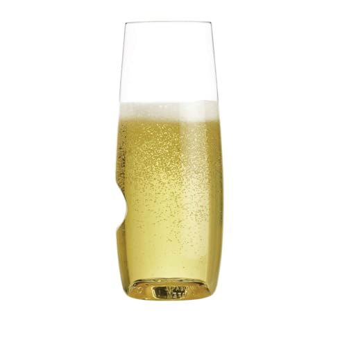 Unbreakable Stemless Flute Glass – Set of 8, 8oz, Dishwasher Safe, BPA-free Tritan, Clear Stemless Champagne Glasses, Shat...
