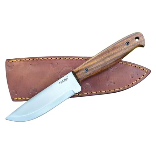 Perkin Premium Fixed Blade Hunting Knives with Sheath-Handmade Full Tang Bushcraft Fixed-Blade Knives for Survival, Campin...