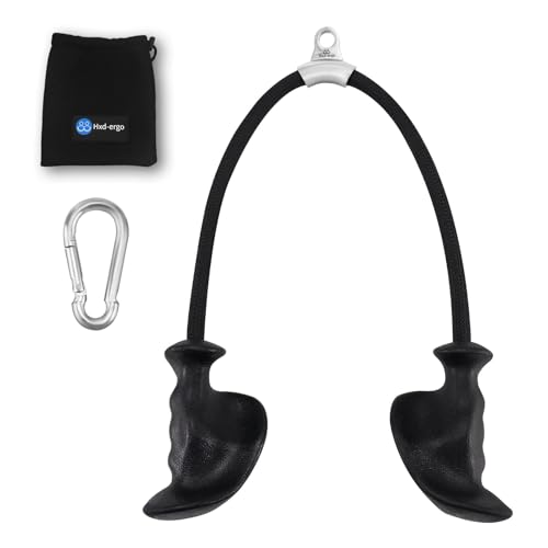 HXD-ERGO Tricep Rope with Ergonomic Handles, 36 Inch Tricep Pull Down Rope for Cable Machine, Pulley System, Triceps Rope ...