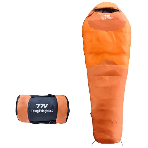 TsingTsingNest Backpacking Sleeping Bag 3 Season 20F Fill 21 Ounces of Duck Down 650Fill Power Duck Down Sleeping Bag Ultr...