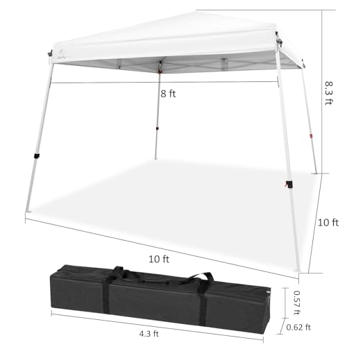 Abba Patio 10x10 Slant Leg Canopy Tent, Outside Canopy, Portable Commercial Canopies Shelter with Carry Bag, Waterproof U...