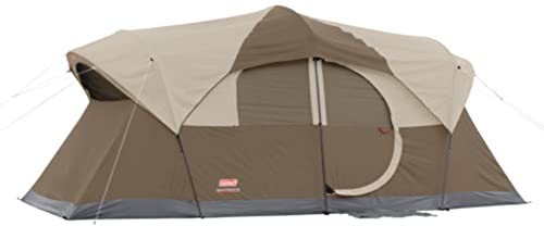 Coleman WeatherMaster 10-Person Camping Tent with Rainfly & Room Divider, Spacious Weatherproof Family Tent with Carry Bag