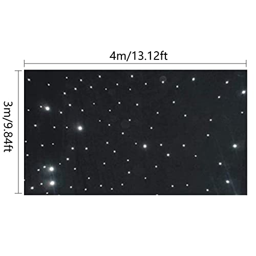 LED Backdrop, 13ft x 10ft Star Stage Light Curtain Velvet Starry Sky Cloth Foldable Wedding Stage Backdrop with DMX Remote...