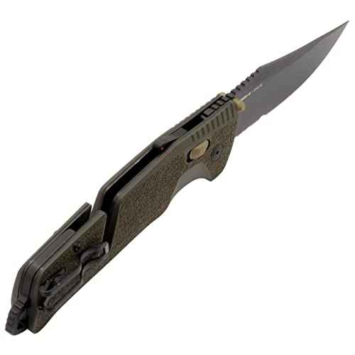 SOG Trident at Ambidextrous Professional Partially Serrated Folding Knives | Heat-Treated CRYO D2 Stainless Steel Blade