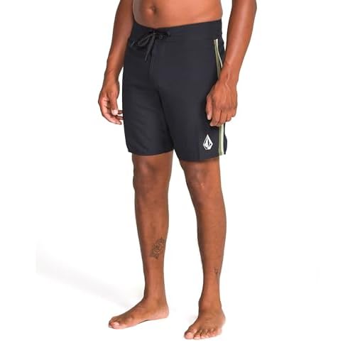 Volcom Mens 18" Boardshorts ? Stretch Swim Trunks with Drawstring Waist and Back Flap Pocket