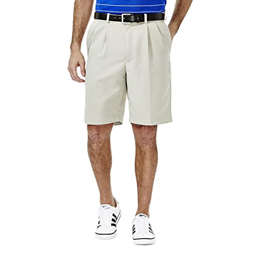 Haggar Men's Cool 18 Classic Fit Pleat Front Expandable Waistband Short (Regular and Big & Tall Sizes)