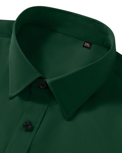 ROUWELL Mens Wrinkle Free Dress Shirts Stretch Business Button Down Shirt Formal Long Sleeve Wedding Casual Shirts