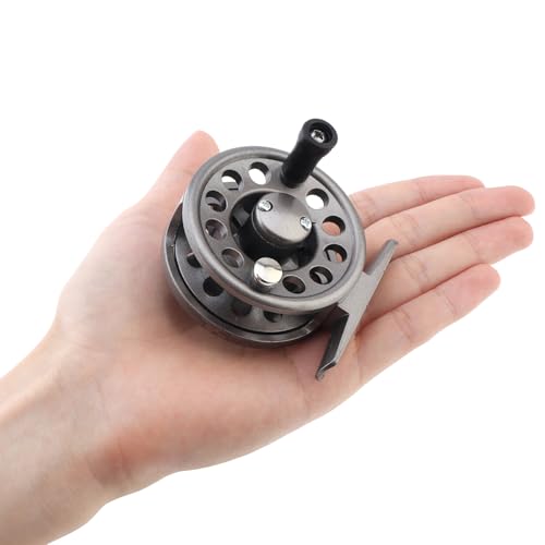 Fly Fishing Reel Wheel, Fly Ice Fishing Spinning Reels, Lightweight Spinning Reels for Freshwater Saltwater (Gray, 2.44 in...