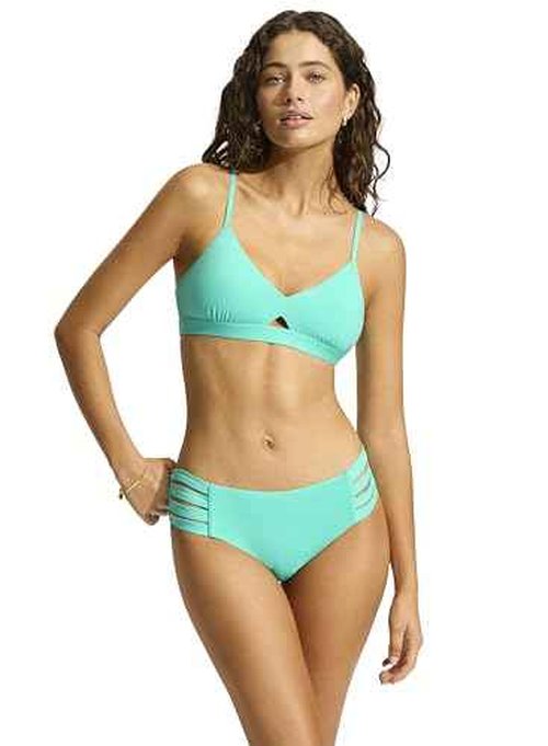 Seafolly Women's Multi Strap Hipster Full Coverage Bikini Bottom Swimsuit
