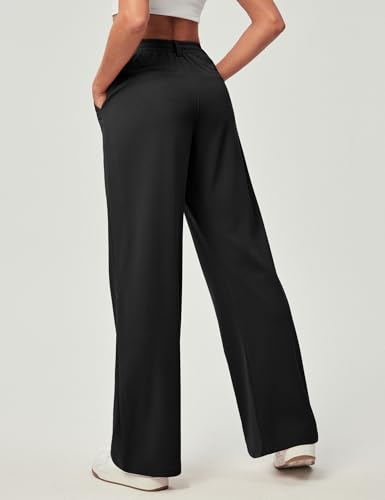 Ewedoos Wide Leg Pants Woman Stretchy Work Dress Pants Women Pull on Business Casual Slacks Trousers Fall Outfits 26"/28"
