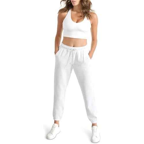 DKNY Women's Varsity Embroidered Logo Jogger Fleece Sweatpant