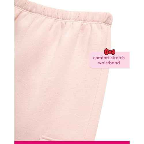 Hello Kitty Girls Pants Set - 2 Piece Girls Sweatshirt Hoodie and Cargo Sweatpants Matching Set with Pockets (2T-12)