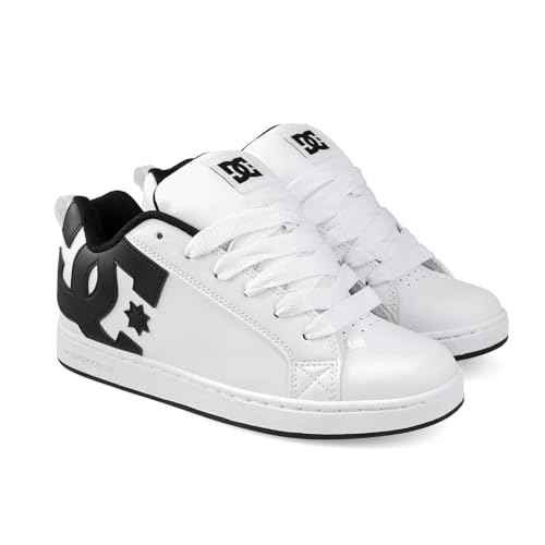 DC Women's Court Graffik Sneaker, White/Black, 8.5