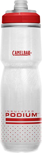 CamelBak Podium Chill Bike Insulated Squeeze Water Bottle Fiery Red/White, 24oz