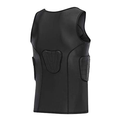 DGXINJUN Men Padded Chest Rib Protector Vest 4-Pads Shirt for Adult Football Baseball Softball Rugby Basketball