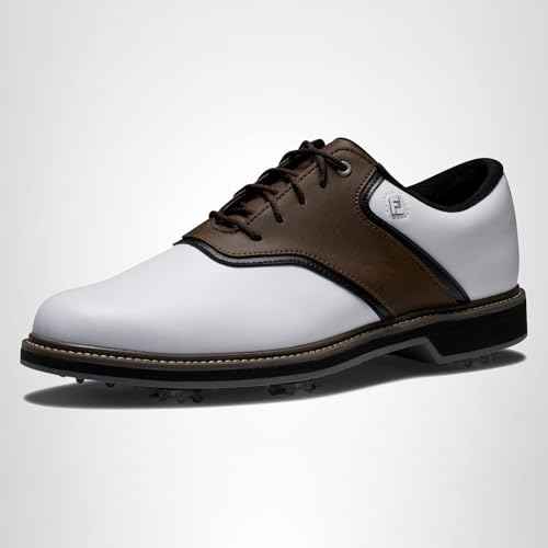 FootJoy Men's FJ Originals Previous Season Style Golf Shoe, White/Brown, 13 Wide