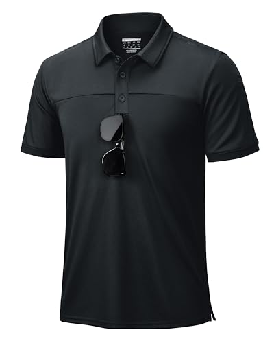 TACVASEN Men's Short Sleeve Polo Shirts Tactical UPF 50+ Performance Collared Dry Fit Shirt Golf Moisture Wicking Polos
