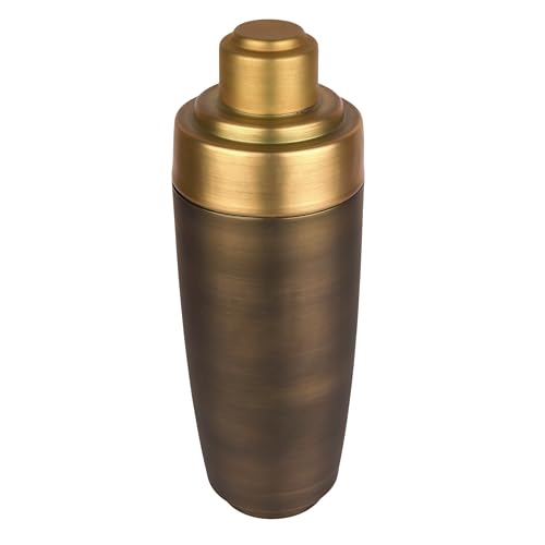 A CIVILIZED MAN Antique Gold Stainless Steel Cocktail Shaker and Bar Equipment | Antique Gold Cocktail Shaker 25 Ounce Cap...