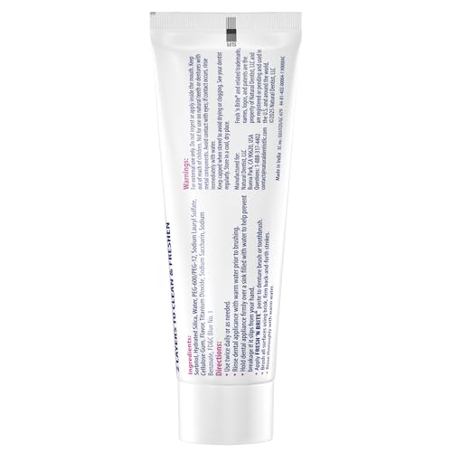 The Natural Dentist Fresh 'n Brite Denture Cleaner Paste—ADA Accepted Dual Action Formula for Fresh Breath & Gentle Care of Full & Partial Dentures, 1 Count