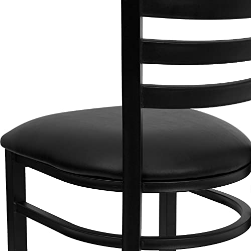 Flash Furniture Hercules Series Commercial Ladder Back Restaurant Chairs, Modern Lightweight Metal Dining Chairs with Padd...