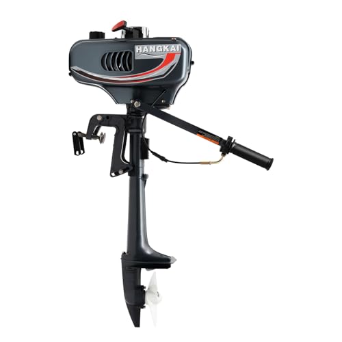 3.5HP Outboard Motor, 2-Stroke 49cc Outboard Engine Gasoline Motorboat Engine Outboard, Outboard Trolling Motor For Fishin...