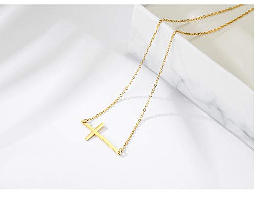 XOYOYZU Tiny Cross Pendant Necklace for Women Simple Cross Necklaces Mothers Day Birthday Gifts for Women