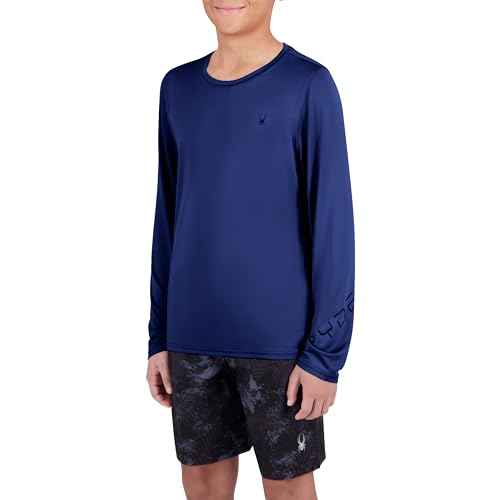 Spyder Boys Long Sleeve Rash Guard ? UPF 30+ Sun Protection, 4-Way Stretch Swim Shirt
