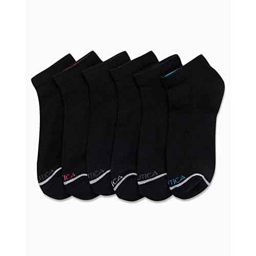 Nautica Womens Quarter Socks ? 6 Pack Cushioned Moisture Wicking Breathable Womens Crew Socks for Running and Workouts