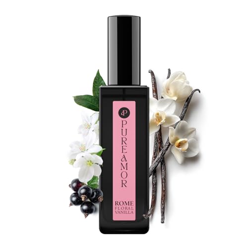 PUREAMOR Pheromones Perfumes for Women, Amber Vanilla Perfume, Long Lasting Eau De Parfum, Premium Sent Blend Cologne for Men & Women, 0.41 fl.oz Travel Size Perfumes Spray