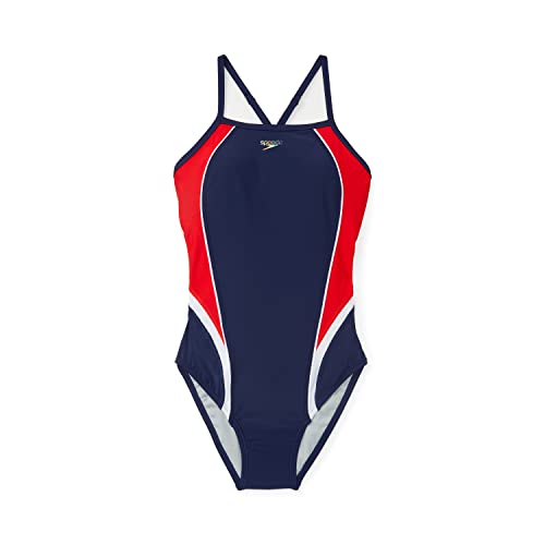Speedo Women's Swimsuit One Piece Quantum Splice Thin Strap High Cut Solid